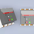 Electrical MCB MCCB Circuit Breakers With Red Green Buttons And Gray Housing