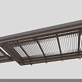 Metal Architectural Component With Slatted Grille Design And Support Frame Structure 3d model