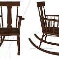 Traditional Wooden Leisure Armchairs With Rocking Chair Design And Classic Style