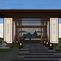 New Chinese Style Gazebo Landscape Gazebo 3d model