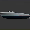 Sleek Modern Speedboat With Orange Deck White Blue Hull Transparent Windshield And Seats