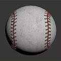 Textured White Baseball With Red Stitching On Smooth Dark Surface