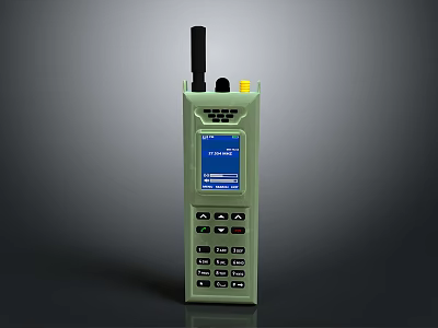 Green Digital Walkie Talkie With Antenna LCD Screen Scanning Function And Control Keypad 3d model