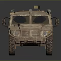 Sandy Armored Off Road Utility Vehicle With Weapon Mount And Large Tires