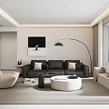 Bright Modern Minimalist Living Room Interior Design With Custom TV Wall And Cozy Sofas