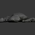 Pile of Natural Gray Textured Stones With Rough Surface And Dark Background