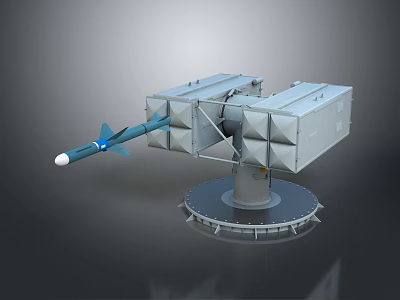 Modern Military Missile Weapon System With Launcher Platform And Structural Design 3d model