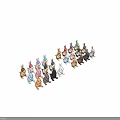 Colorful Rabbit Figurines in Assorted Colors Displayed on Black Background