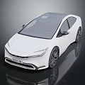 White Electric Car With Modern Sleek Body Transparent Roof And Large Wheels