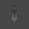 3D Rendered Mythical Dragon Head With Horns Sharp Teeth And Scales