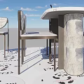 Modern Dining Table and Chairs Set with Metal Frame and Panda Patterned Outdoor Floor