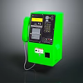 Green Public Emergency Phone Device With Handset Numeric Keypad Display Screen And Labels