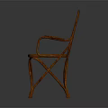 Wicker Leisure Chair With Armrests Woven Seat And Curved Natural Frame Design