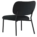 Leisure Chair With White Fluffy Fabric And Black Metal Legs Available In Brown And Black