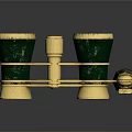 Vintage Green And Gold Binoculars With Decorative Handle And Dual Lens For Living Accessories
