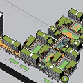 Modern Office Building Complex With Green Roofs Plaza And Pedestrian Walkways