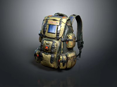 Functional Outdoor Backpack With Solar Panel Multiple Storage Pockets And Adjustable Straps For Versatile Use 3d model