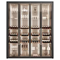 Modern Wine Cabinet Design With Multiple Shelves For Wine Bottles And Glassware
