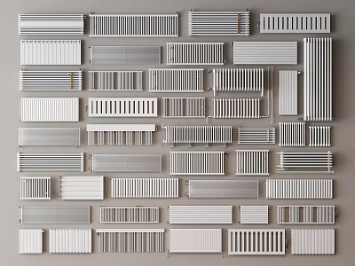 Various Types of Home Heating Radiators with Different Designs and Styles 3d model