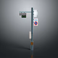 Street Traffic Signal Pole With Surveillance Camera Traffic Light And Road Signs