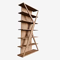 Noir Trading Solid Wood Bookshelf Retro High-end Simple Storage Furniture Classic Business Display Combination 3d model