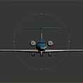Blue and White Small Passenger Jet Aircraft Featuring G2017 Registration Wings Tail and Windows