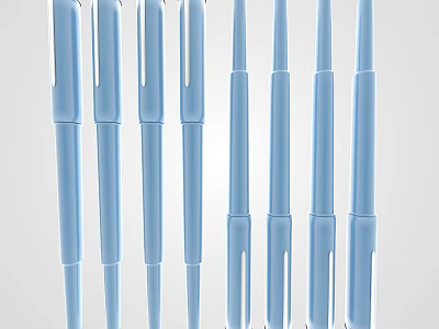 Sleek Blue Pens With Modern Design And Assorted Styles For Writing Tasks 3d model