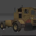 Yellow Industrial Utility Vehicle Design With Large Wheels Cab Exhaust Pipe And Radiator Grille