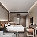 Hotel Room Twin Room 3d model