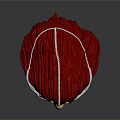 Woman with Red Hair and Braided Style Wearing Decorative Headband Red Eyes and Blue Collar