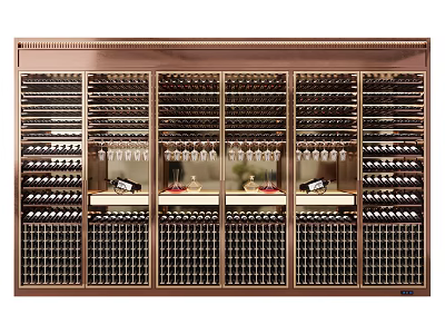 Modern Stainless Steel Wine Cabinet With Multi Layer Storage For Wine Bottles And Glasses 3d model