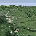 Great Wall Scenery With Winding Stone Walls Along Green Mountainous Landscape