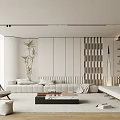 Modern Living Room Interior Design With Sectional Sofa Coffee Table And Decorative Wall Panels