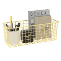 Gold Wire Storage Baskets for Kitchen Bathroom Office Organization and Home Use 3d model