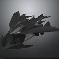 Futuristic Cosmic Spacecraft 3D Model Featuring Sharp Angular Wings and Geometric Design 3d model