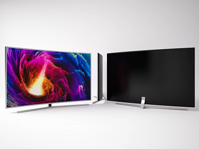 Modern Sleek TVs Featuring Colorful Display Screen Black Screen Thin Frame And Stable Stand 3d model