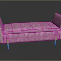 Sleek Modern Ottoman With Light Beige Fabric Padded Seat And Metal Legs