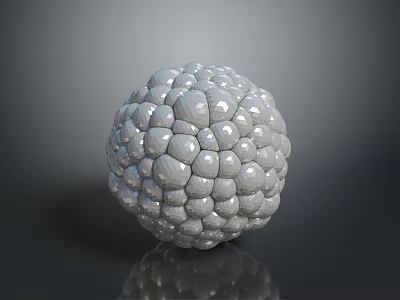 Gray Bumpy Spherical 3D Model With Shiny Textured Surface 3d model