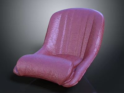 Modern Pink Textured Chair With Unique Curved Design For Living Space 3d model