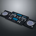 Professional DJ Controller Featuring Dual Turntables Control Panel Blue Display And White Buttons