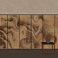 Silent Screen Partition New Chinese Screen Room Screen Antique Screen Partition 3d model