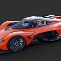 Orange Racing Sports Car With Aerodynamic Features And Sleek Body