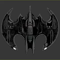 Futuristic Batmobile Featuring Sleek Bat Wing Design And Streamlined Black Body