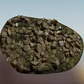 Natural Stone and Wood Materials with Mossy Texture for Garden Landscaping