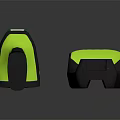 Tactical Weapon With Neon Green And Black Ergonomic Handle Grip And Base Design