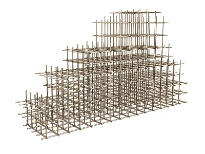 Modern Steel Structure Chandelier with Multi Layer Grid Like Stacked Design 3d model