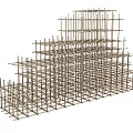 Modern Steel Structure Chandelier with Multi Layer Grid Like Stacked Design