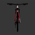 Red And White Mountain Bike With Aluminum Frame And Suspension Fork For Off Road Riding