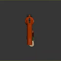 Red Handgun With Black Components And Red Green Bullet Shells On Shiny Surface 3d model