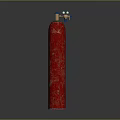 Red Fire Extinguisher With Blue Top Cylinder For Safety Equipment Use
